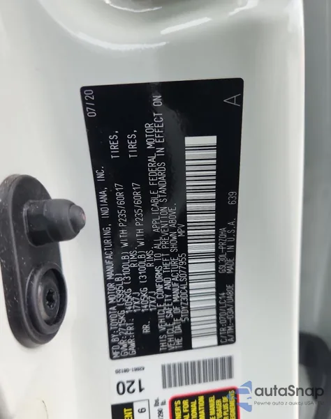 2020 Toyota Sienna Xle from USA, damaged, VIN 5TDYZ3DC4LS077955